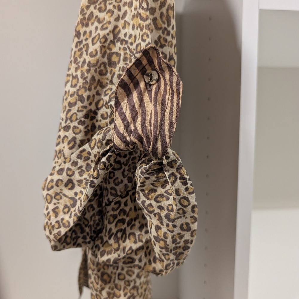 Zimmermann Tan and Brown Cuffed Sleeve Blouse - Picture 6 of 6